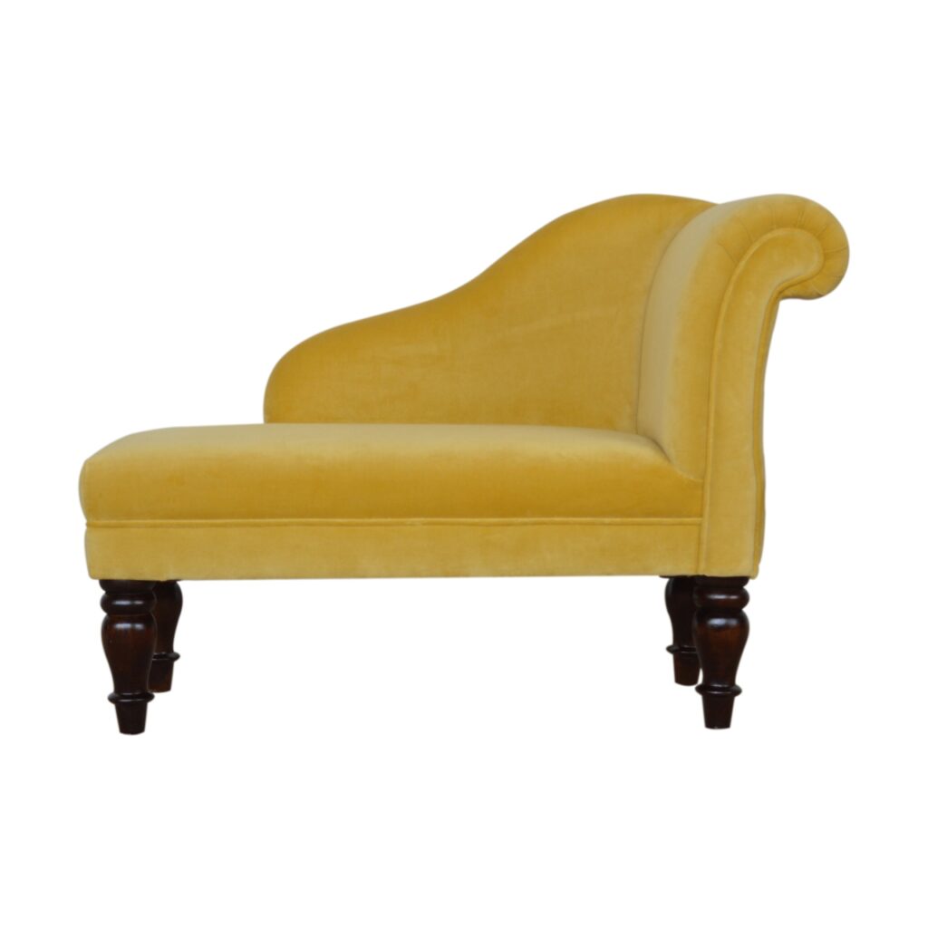 Mustard Velvet Chaise - Image 2