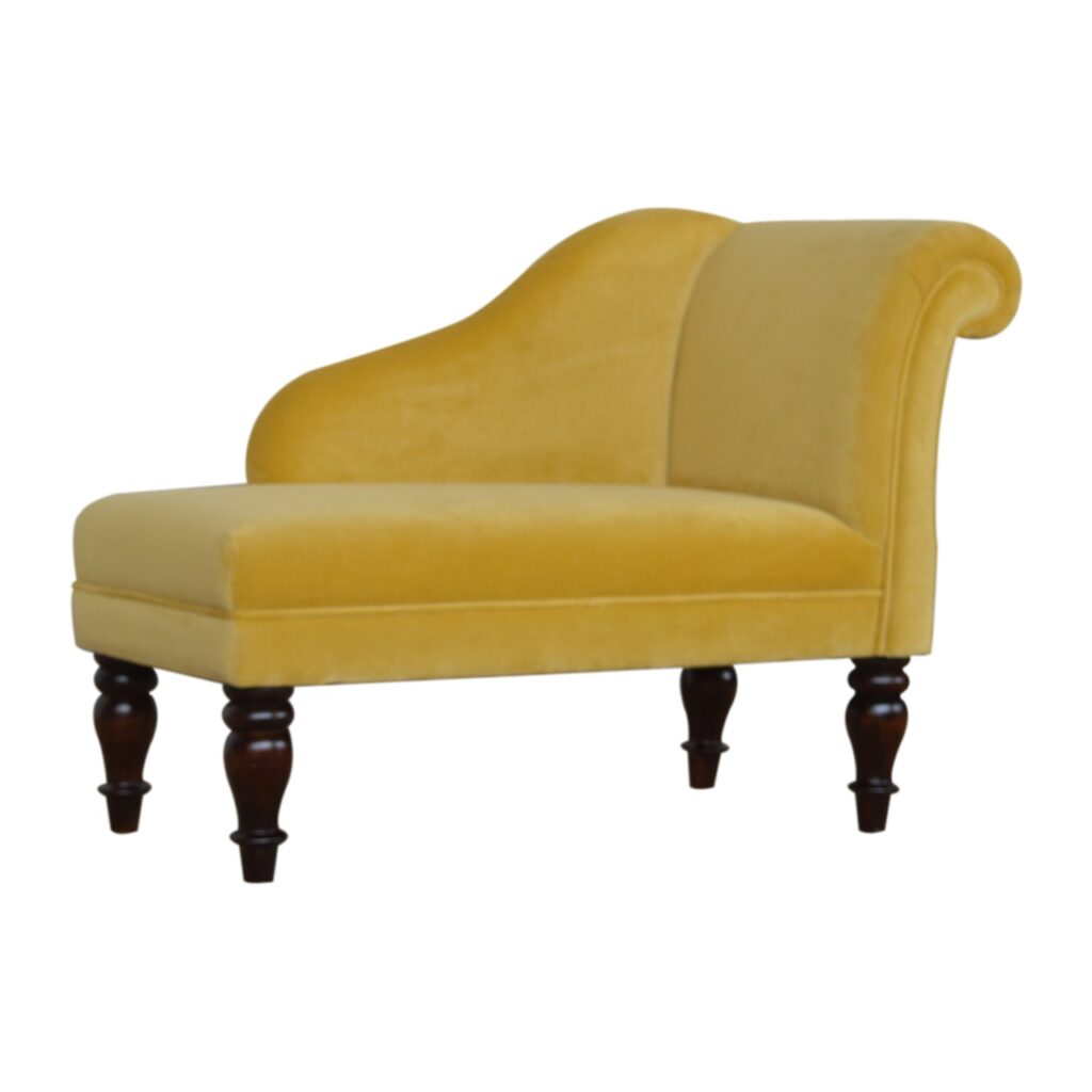 Mustard Velvet Chaise - Image 3