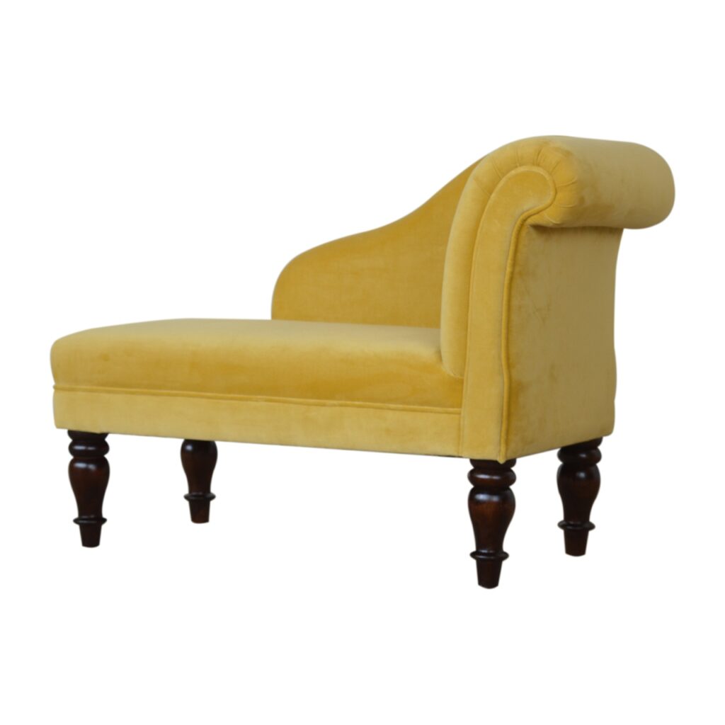 Mustard Velvet Chaise - Image 4
