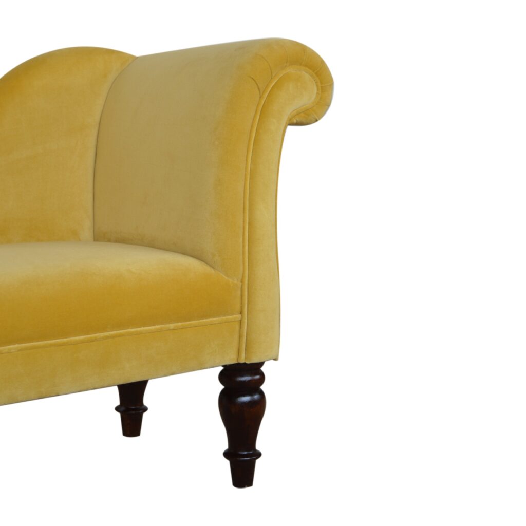 Mustard Velvet Chaise - Image 6