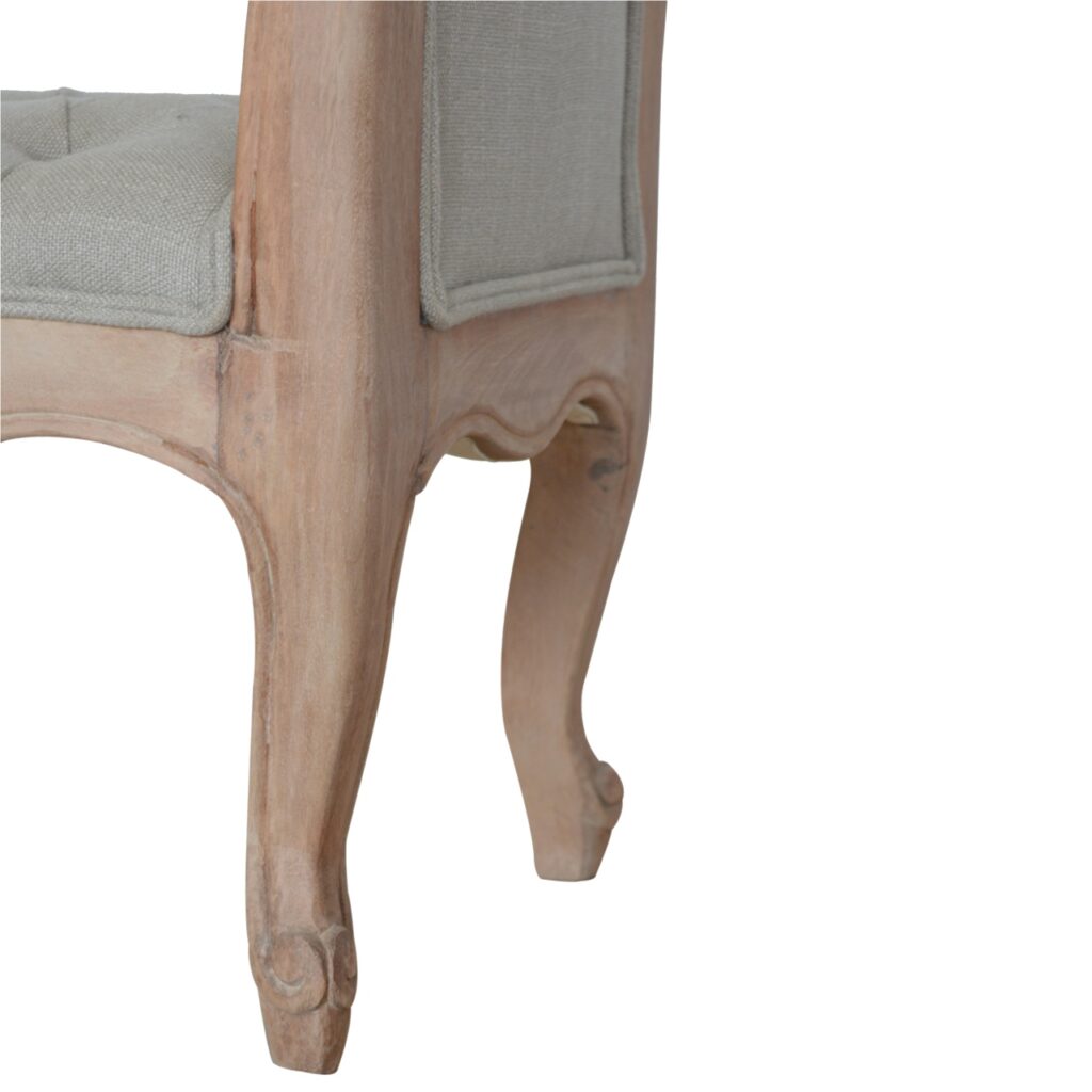 Carved French Style Mud Linen Bench - Image 7