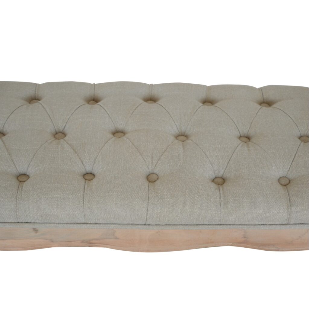 Carved French Style Mud Linen Bench - Image 8