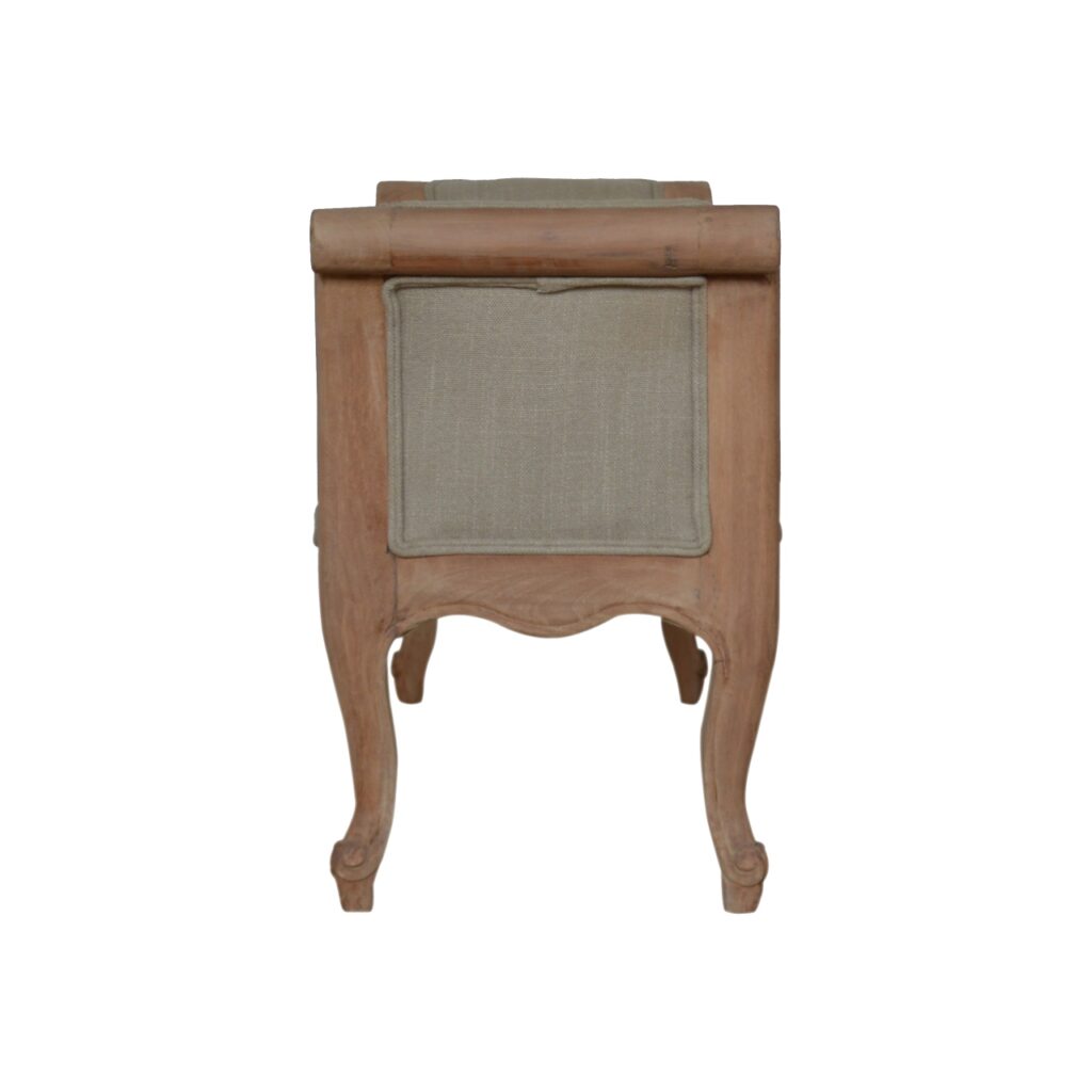 Carved French Style Mud Linen Bench - Image 9