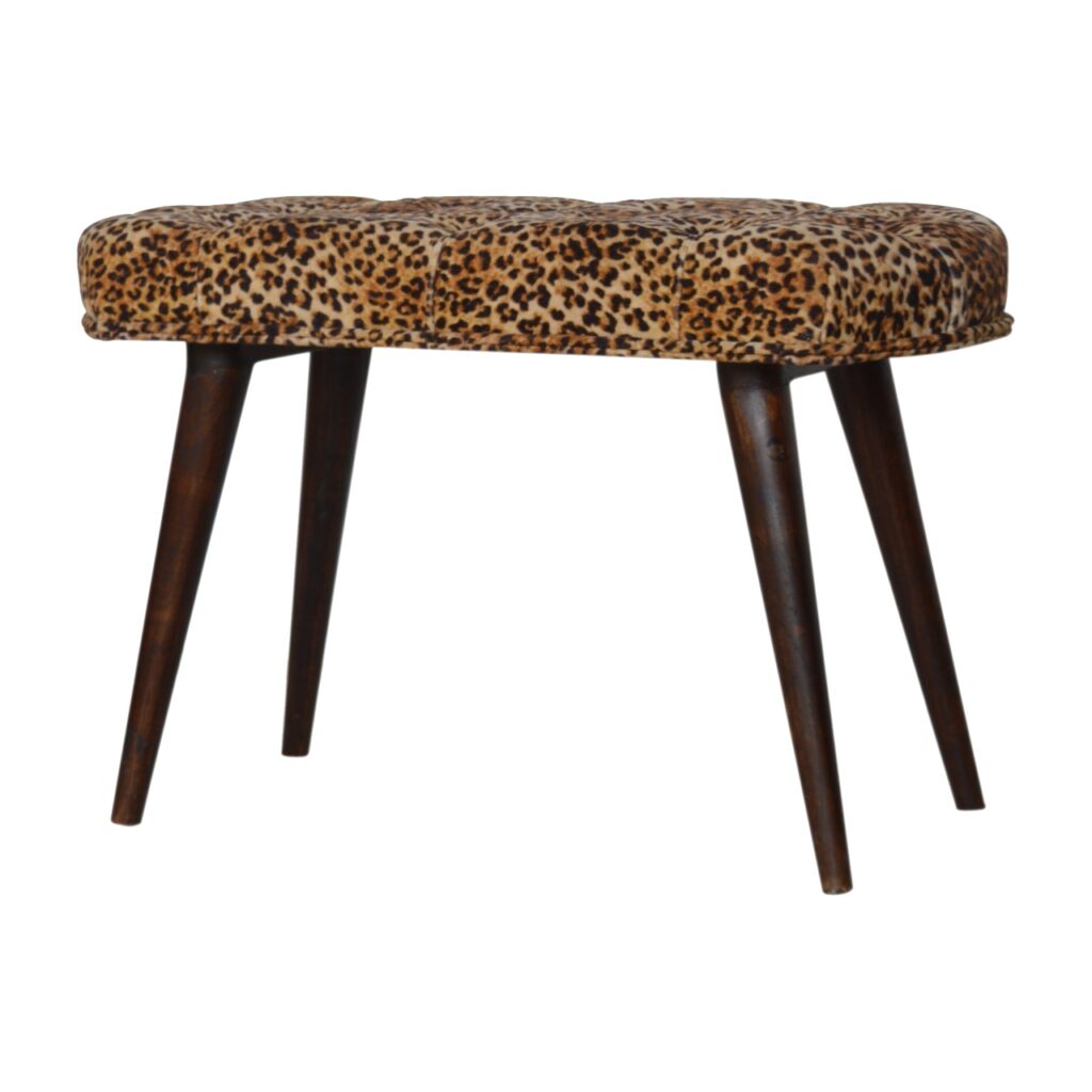 Leopard Print Deep Button Bench - Image 3