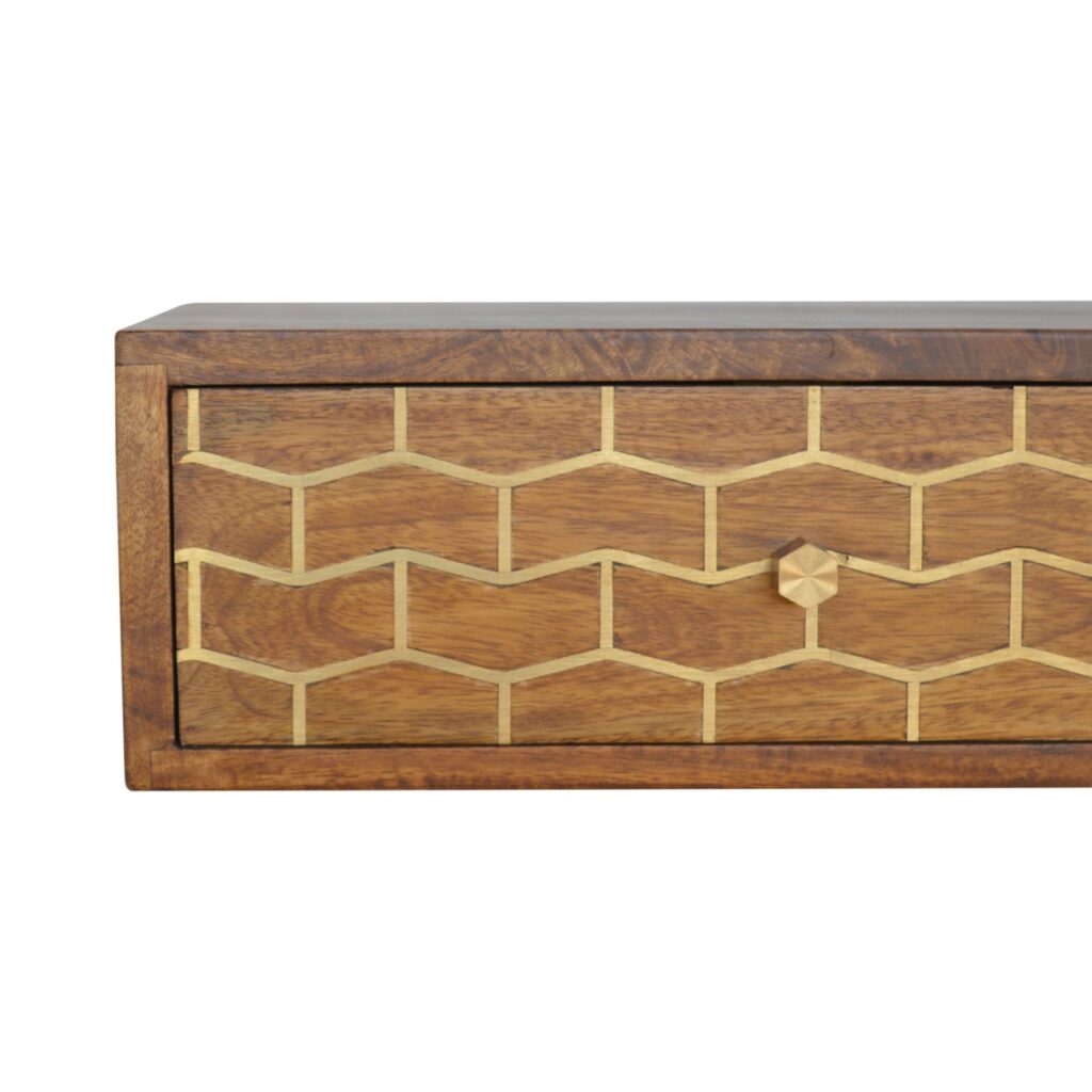Floating Gold Art Chestnut Bedside - Image 4