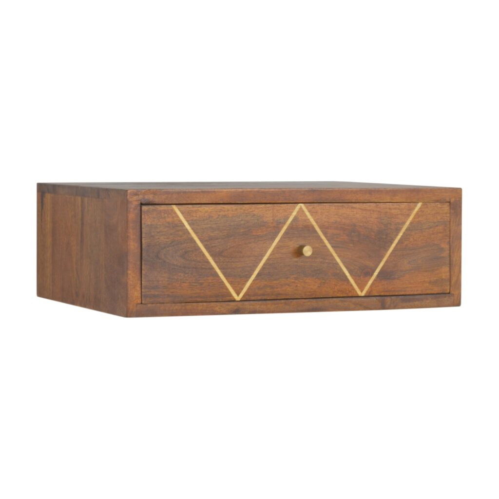 Floating Chestnut Brass Bedside - Image 3