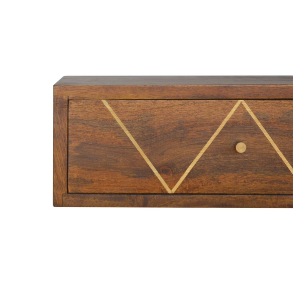 Floating Chestnut Brass Bedside - Image 4