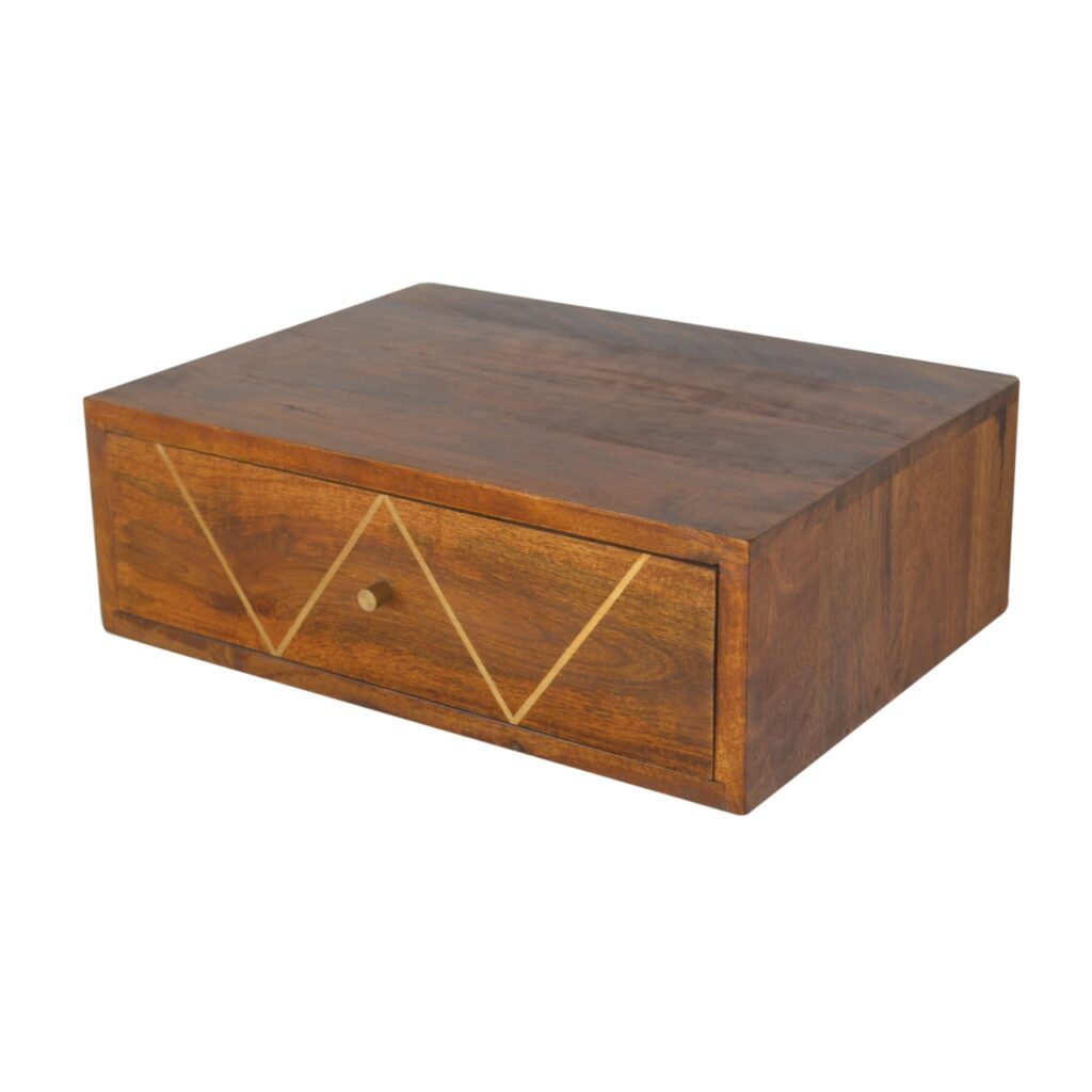 Floating Chestnut Brass Bedside - Image 5