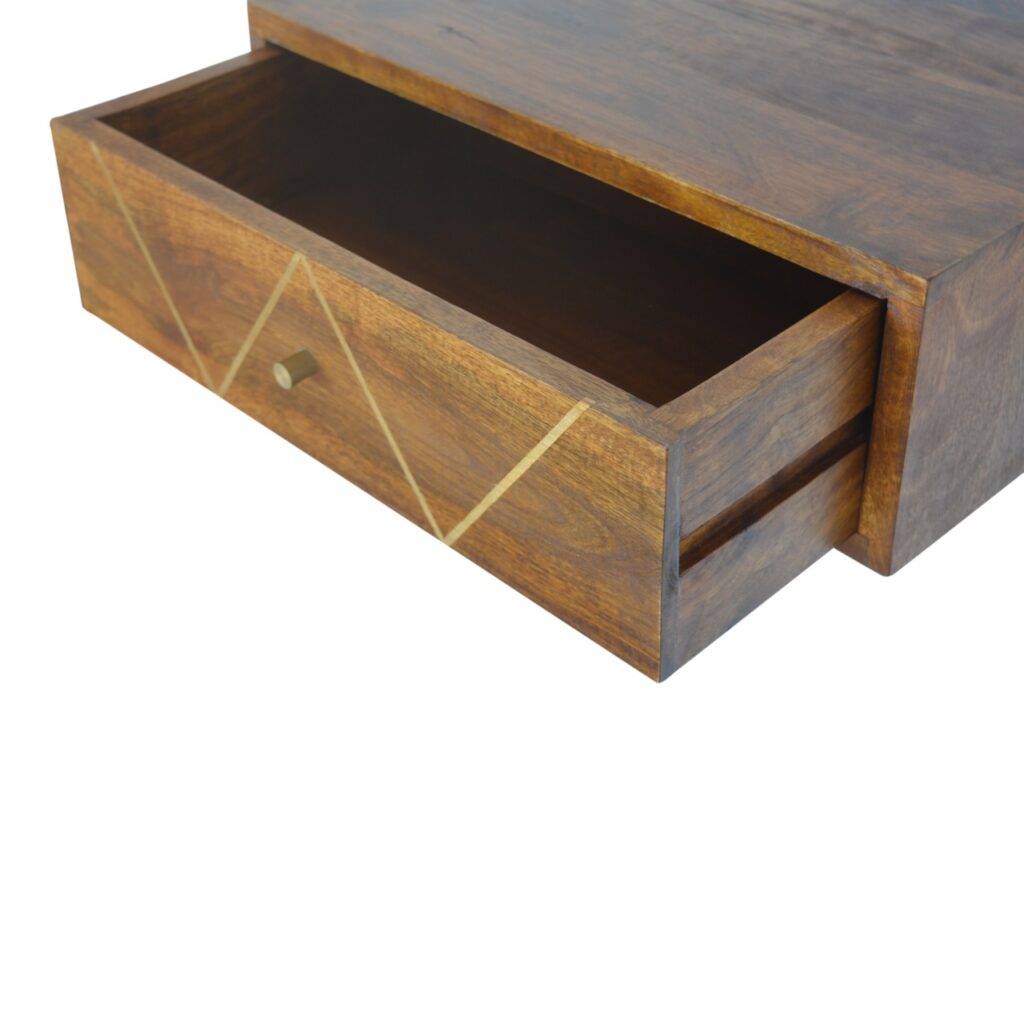 Floating Chestnut Brass Bedside - Image 6