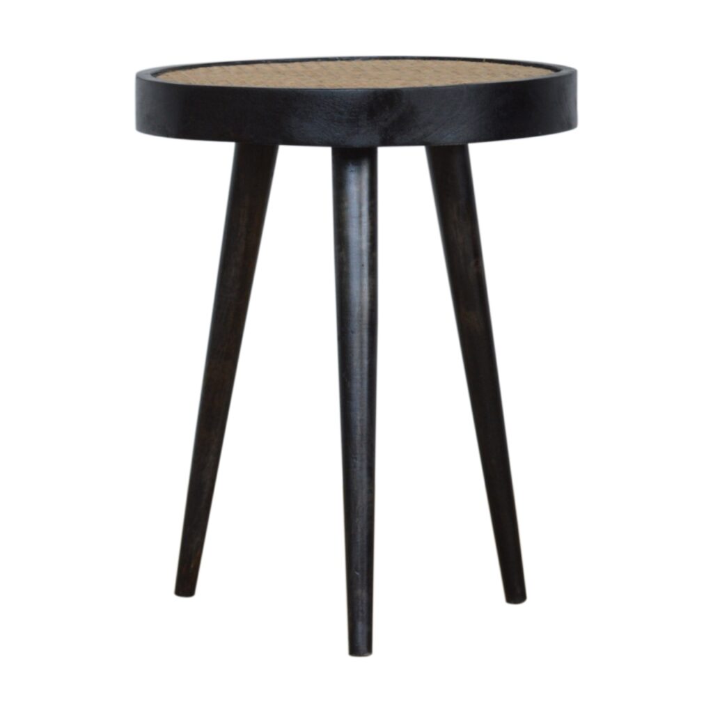 Carbon Black Rattan End Table - Image 2