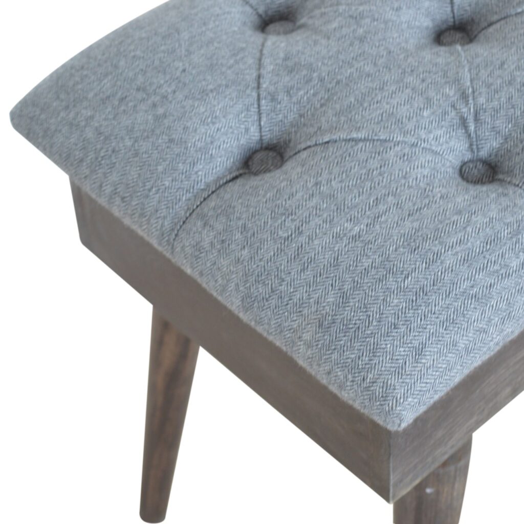 Black Tweed Storage Bench - Image 5