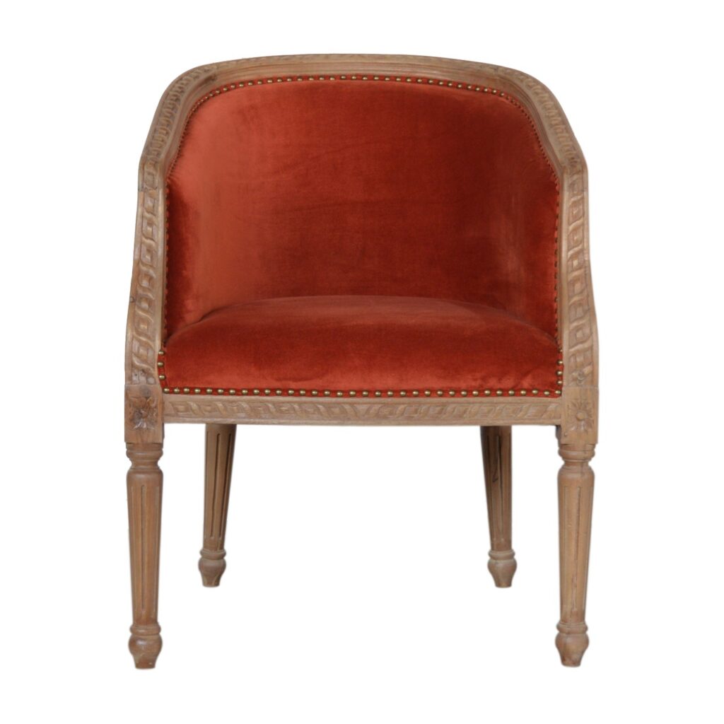 Rust Velvet Occasional Chair - Image 2