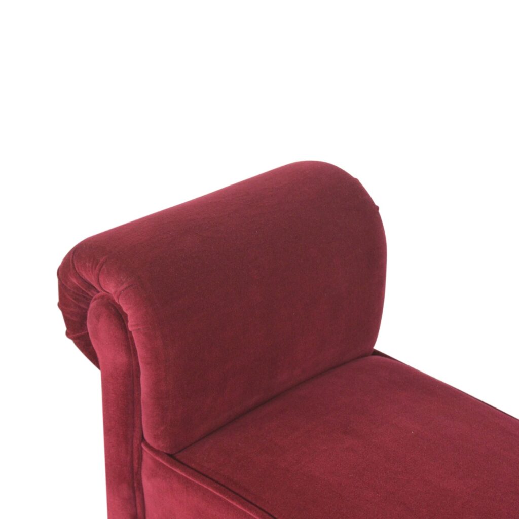 Wine Red Velvet Bench - Image 6