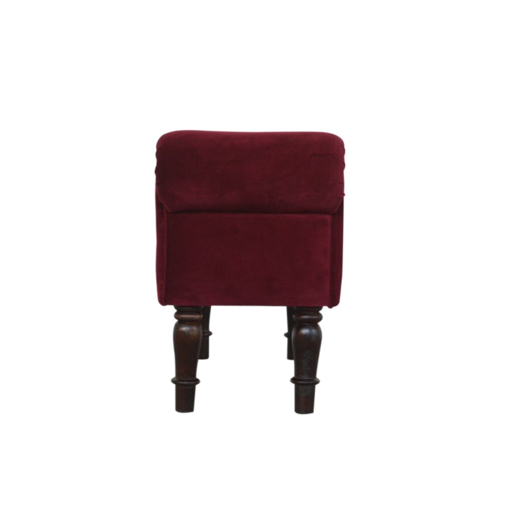 Wine Red Velvet Bench - Image 8