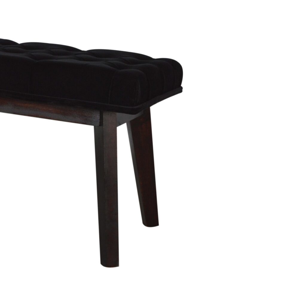 Black Velvet Hallway Bench - Image 6