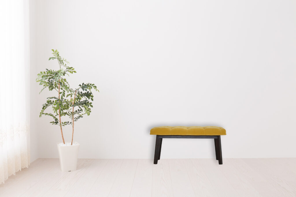 Mustard Velvet Hallway Bench - Image 11