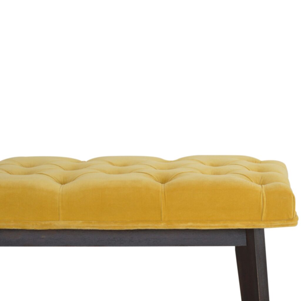 Mustard Velvet Hallway Bench - Image 5