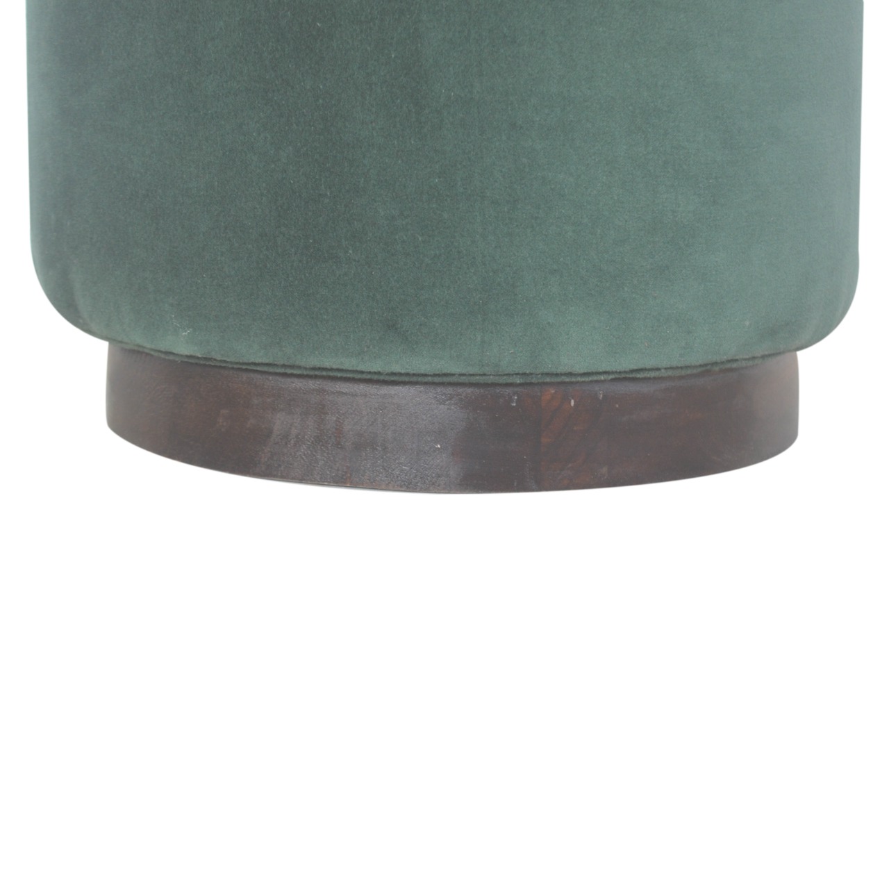 Emerald Footstool with Wood Base - Image 5