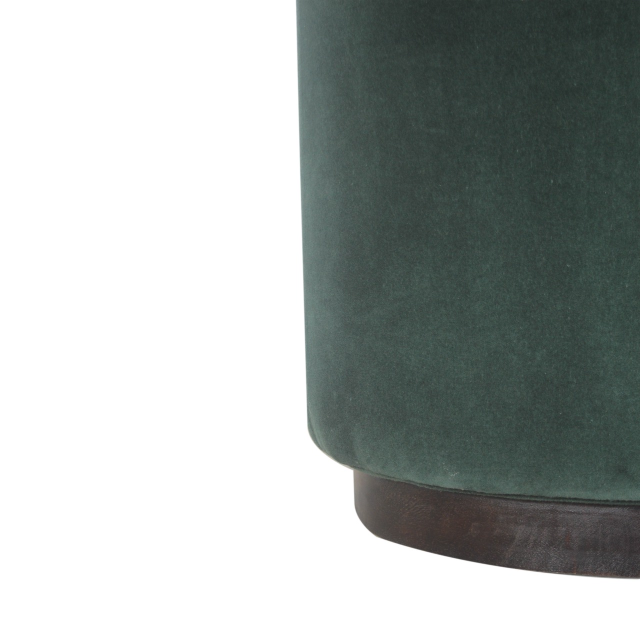Emerald Footstool with Wood Base - Image 6