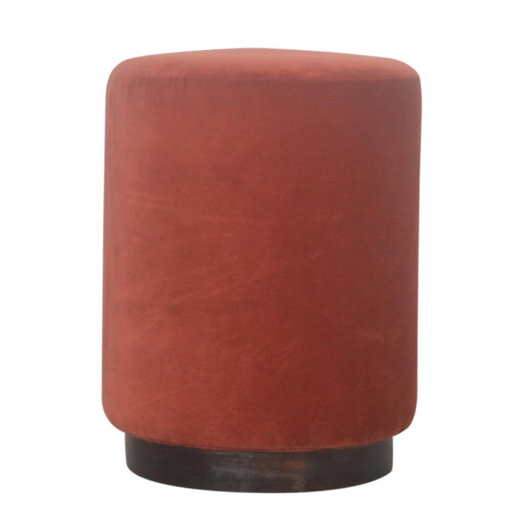 Brick Red Footstool with Gold Base - Image 2