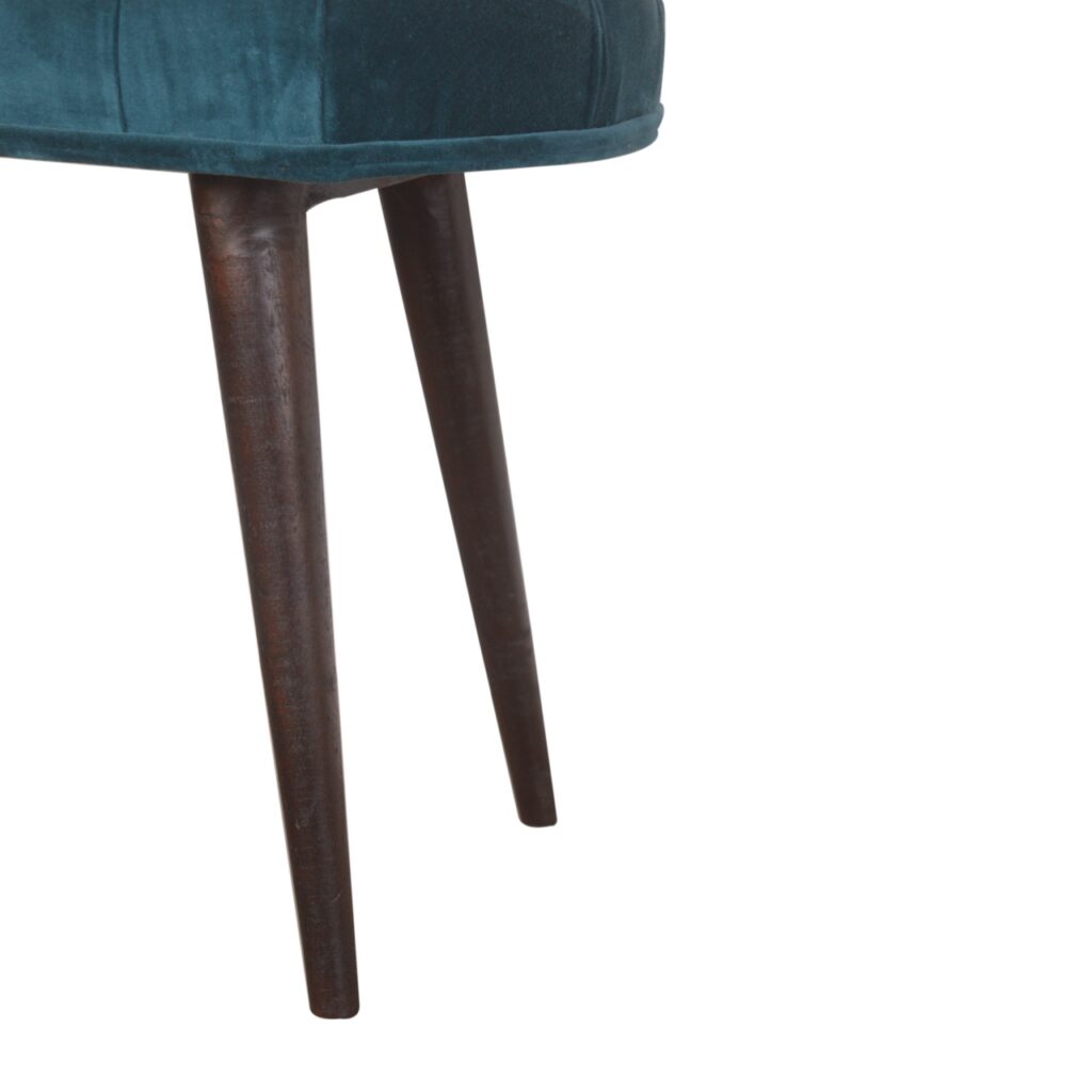 Teal Cotton Velvet Button Bench - Image 9