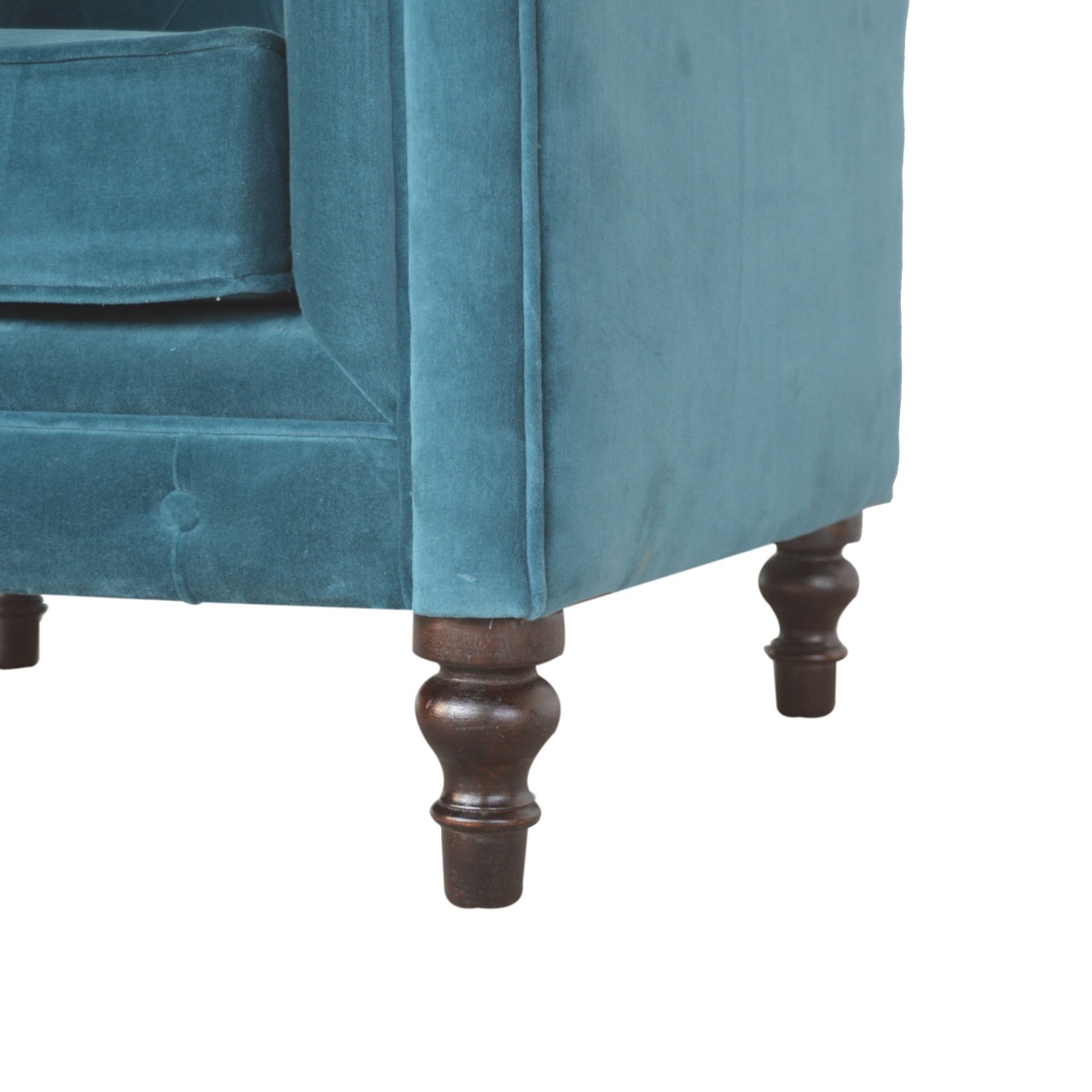 Teal Velvet Chesterfield Armchair - Image 6