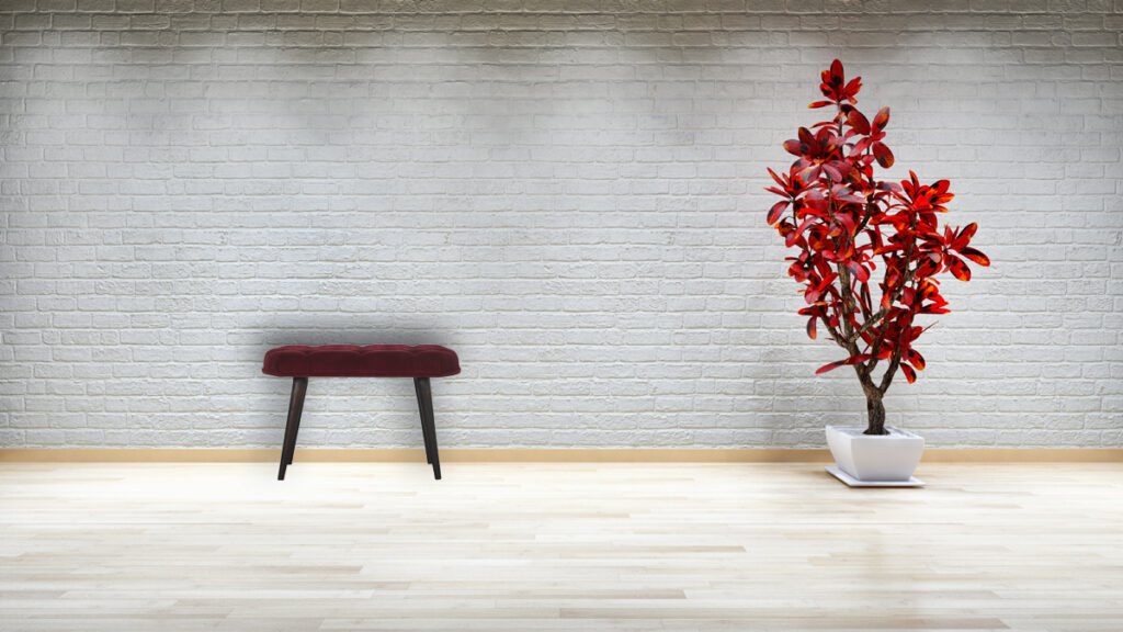 Wine Red Velvet Deep Button Bench - Image 12