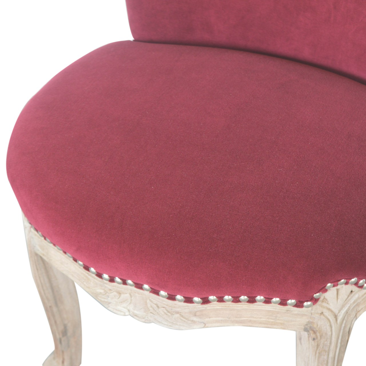 Wine Red Velvet Studded Chair - Image 4