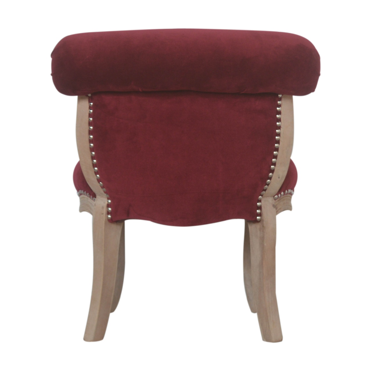 Wine Red Velvet Studded Chair - Image 9