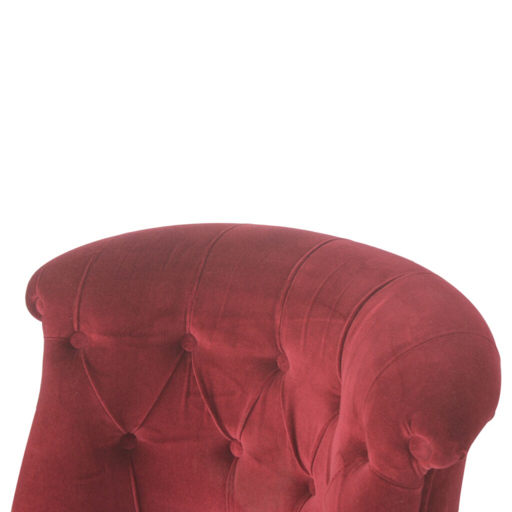 Wine Red Velvet Accent Chair - Image 6
