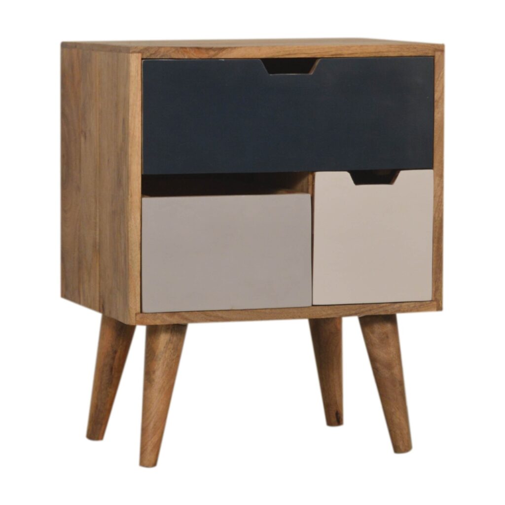 Navy Multi 3 Drawer Bedside - Image 4