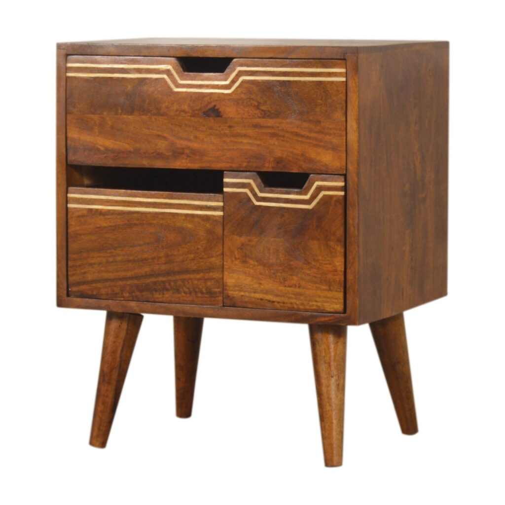 Multi Drawer Chestnut Bedside - Image 3