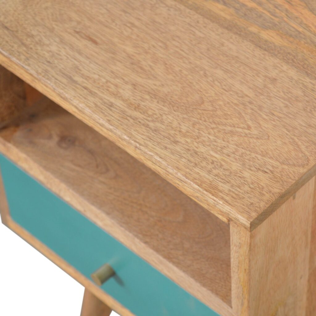Mini Teal Hand Painted Bedside - Image 5