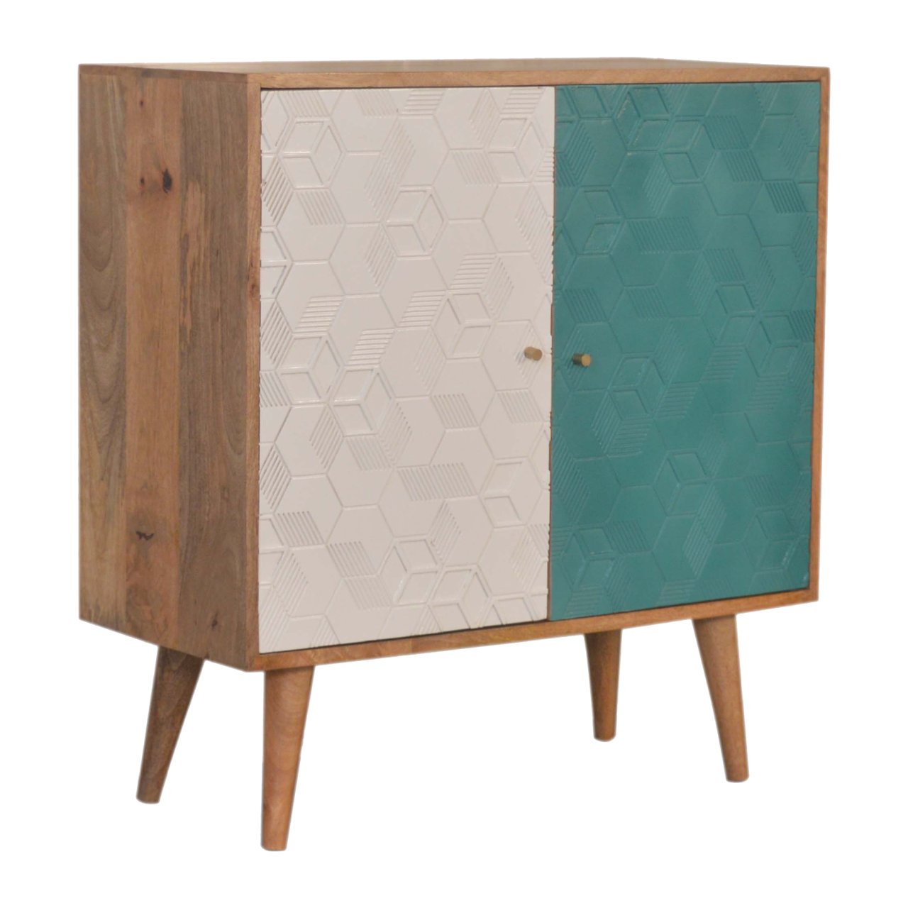 Acadia Teal and White Cabinet - Image 2