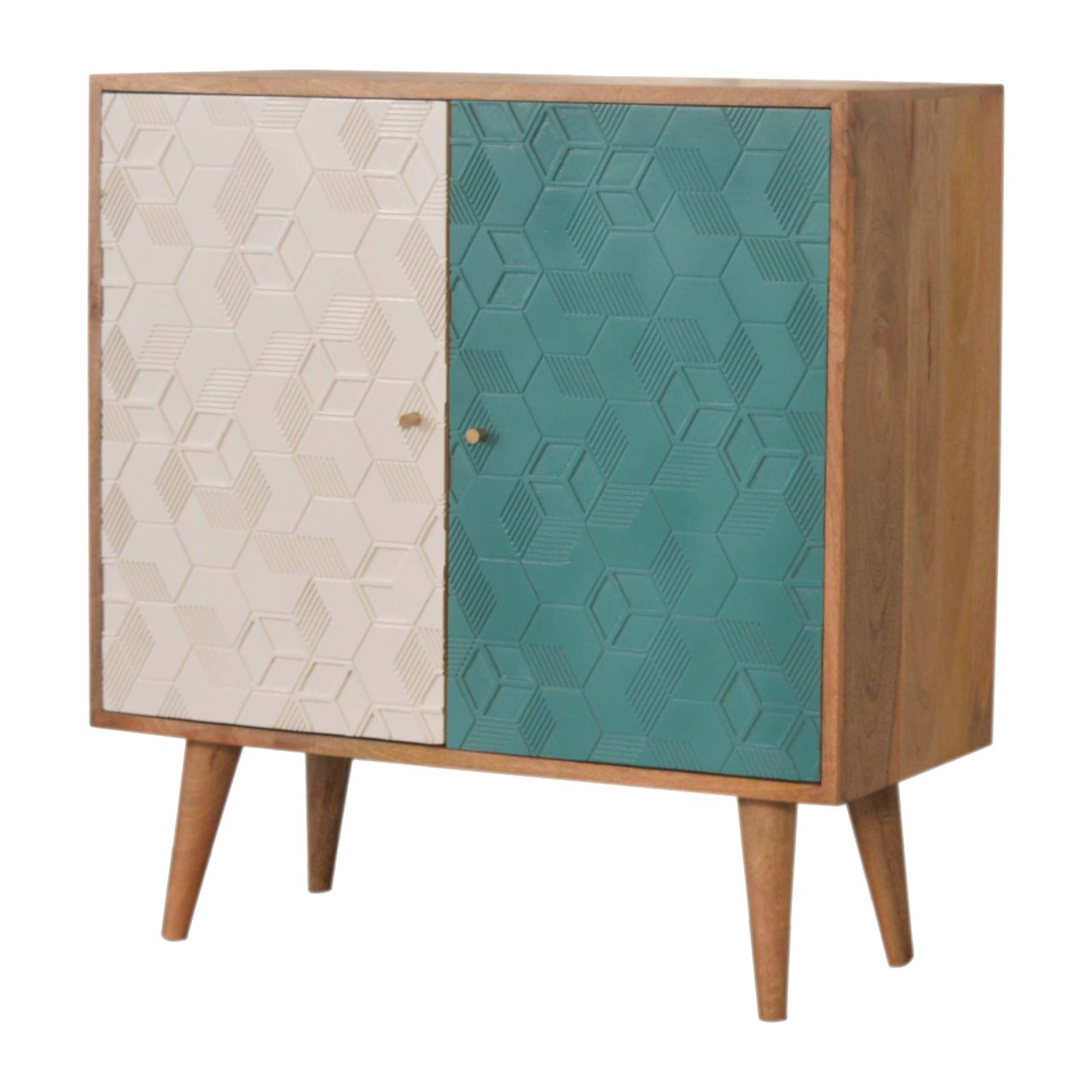 Acadia Teal and White Cabinet - Image 3