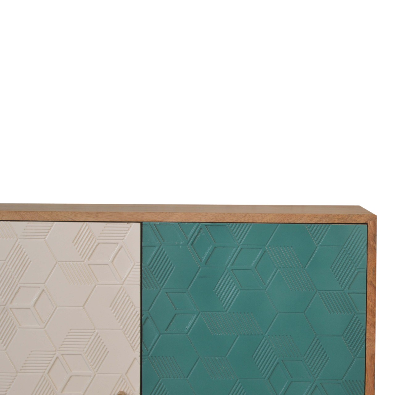 Acadia Teal and White Cabinet - Image 4