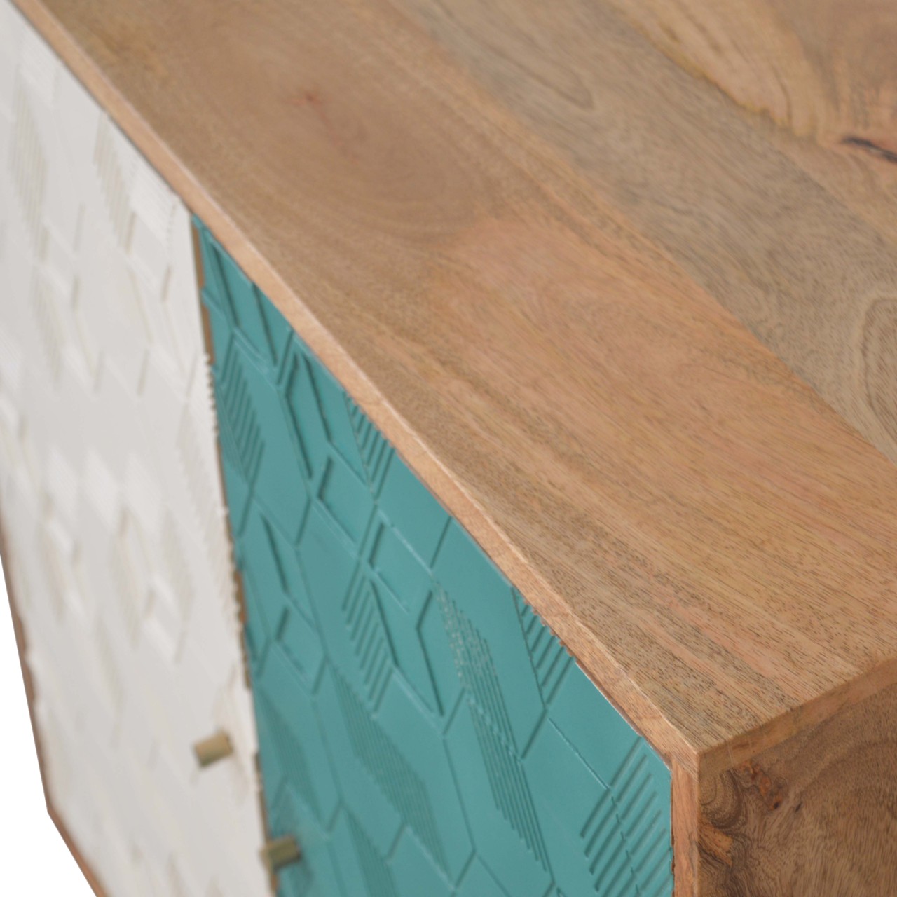 Acadia Teal and White Cabinet - Image 5