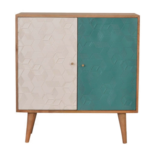Acadia Teal and White Cabinet - Image 10