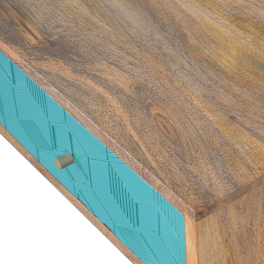 Acadia Teal and White Console Table - Image 5