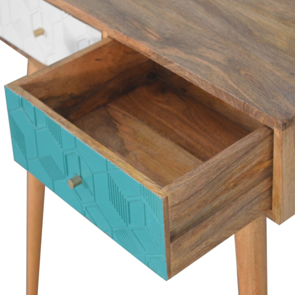 Acadia Teal and White Console Table - Image 7