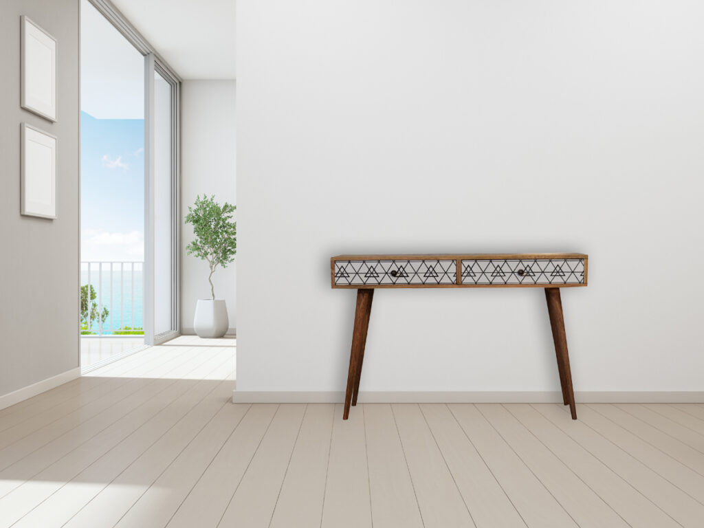 Oak-ish Copper Inlay Coffee Table - Image 11