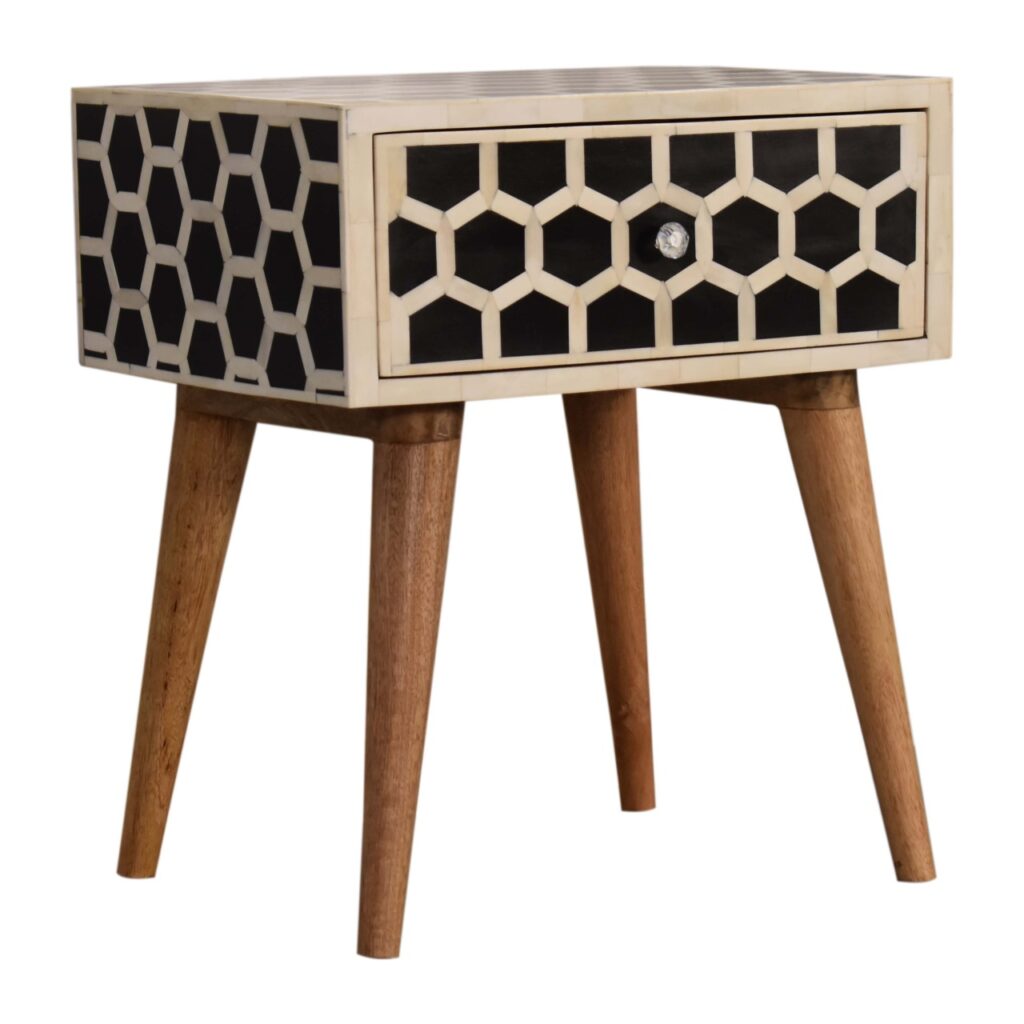 Honeycomb Bone Inlay Bedside - Image 3