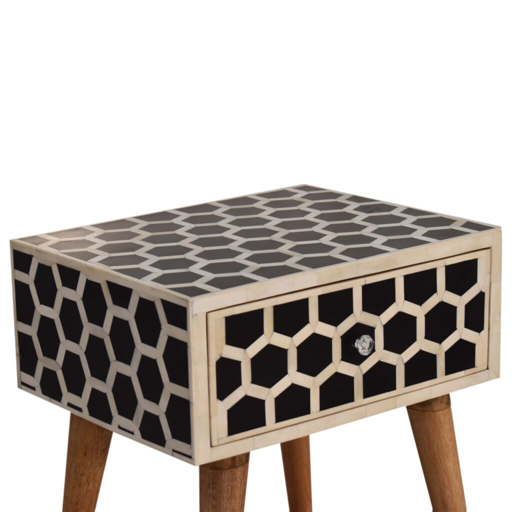 Honeycomb Bone Inlay Bedside - Image 5