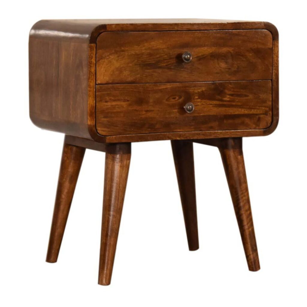 Curve Chestnut Cable Access Bedside - Image 2