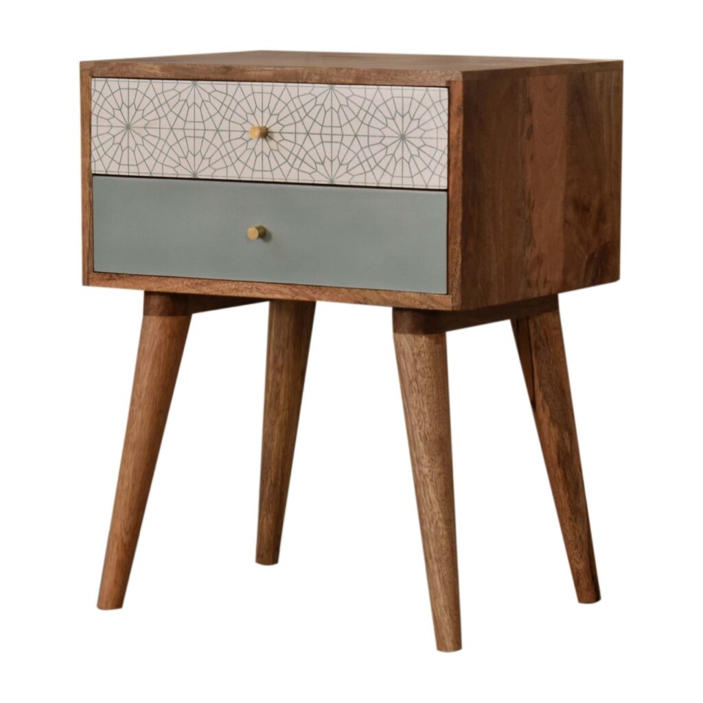 Green Patterned Bedside - Image 2