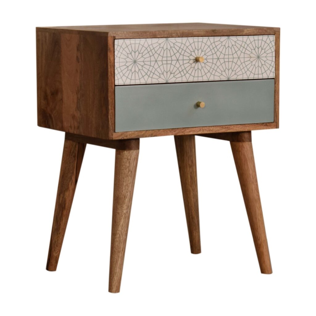 Green Patterned Bedside - Image 3