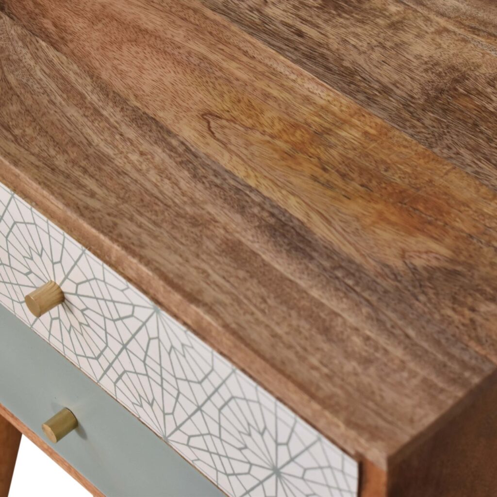 Green Patterned Bedside - Image 6