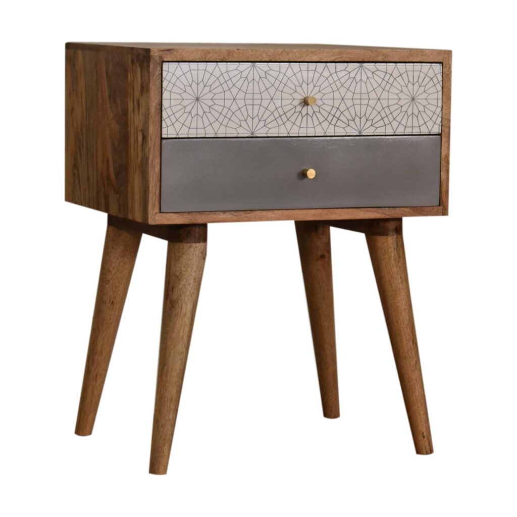 Grey Patterned Bedside - Image 4