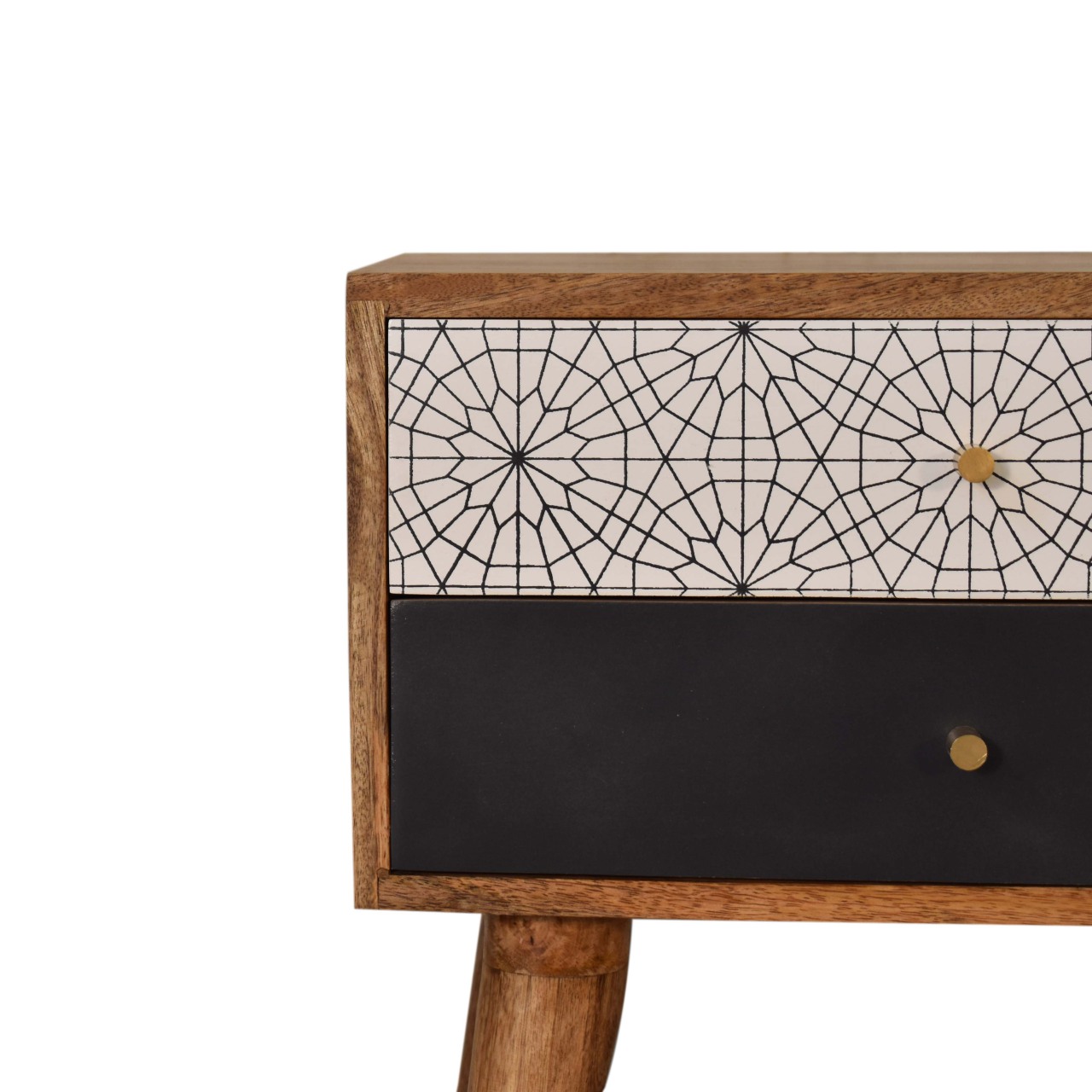 Black Patterned Bedside - Image 4
