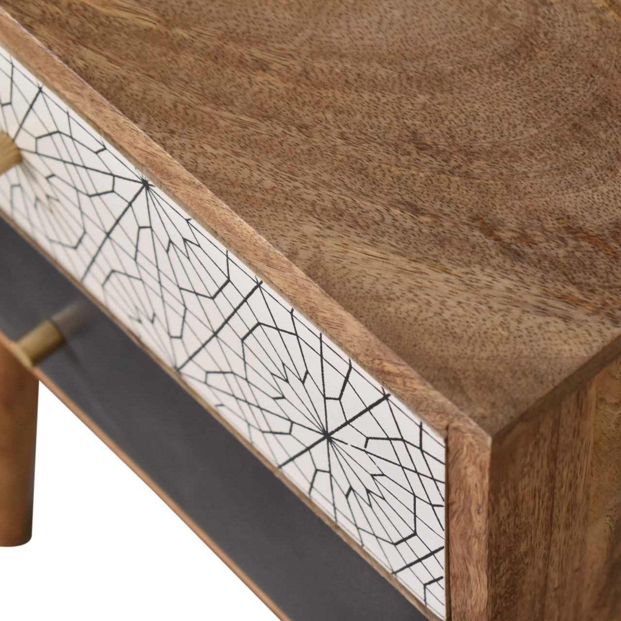 Black Patterned Bedside - Image 6